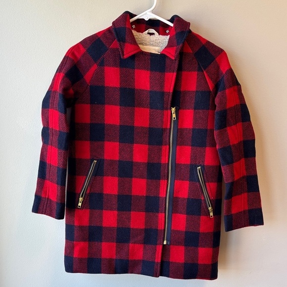 Crewcuts Other - Crewcuts Red and navy Checkered Pea Coat